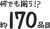 なんでも揃う約170品目