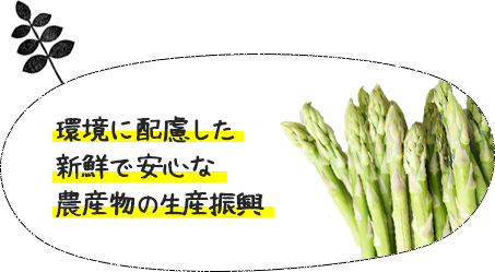 環境に配慮した新鮮で安心な農産物の生産振興